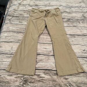 American Eagle Outfitters Kick Boot Khaki Pants Size 8 Extra Short (25” inseam)
